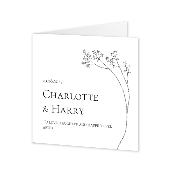 Faire-part 2 volets Carré 14,3 x 14,3 cm