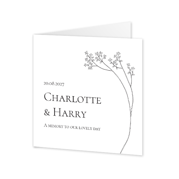 Gevouwen wenskaart vierkant 14,3 x 14,3 cm