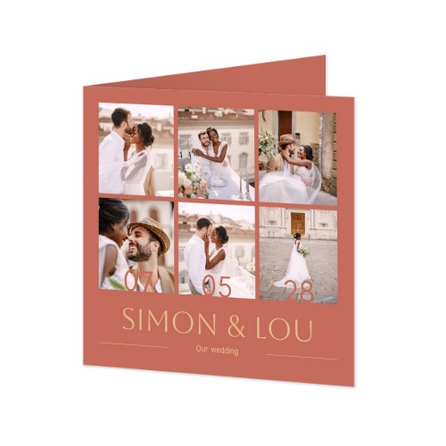 Faire-part 2 volets Carré 14,3 x 14,3 cm Faire-part 2 volets Carré 14,3 x 14,3 cm