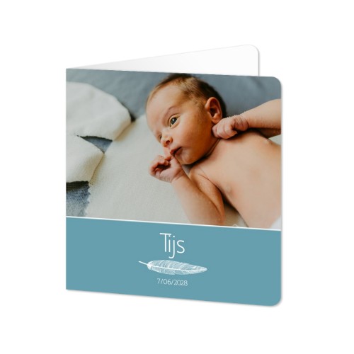 Faire-part 2 volets Carré coins arrondis 14,3 x 14,3 cm