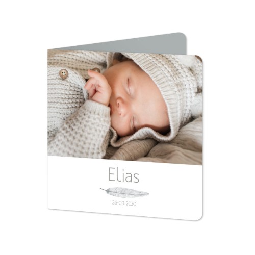 Faire-part 2 volets Carré coins arrondis 14,3 x 14,3 cm