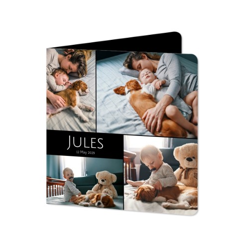 Gevouwen wenskaart vierkant met ronde hoeken 14,3 x 14,3 cm