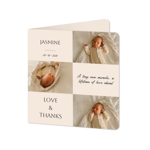 Gevouwen Kaart vierkant met ronde hoeken 14,3 x 14,3 cm