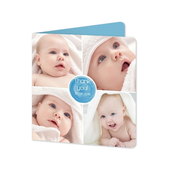 Gevouwen wenskaart vierkant met ronde hoeken 14,3 x 14,3 cm