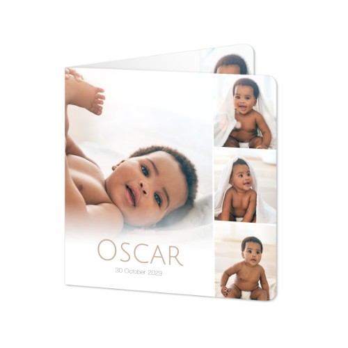 Gevouwen Kaart vierkant met ronde hoeken 14,3 x 14,3 cm