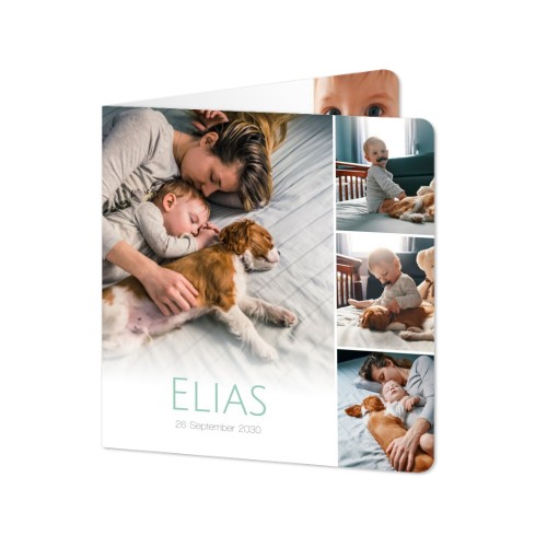 Gevouwen Kaart vierkant met ronde hoeken 14,3 x 14,3 cm