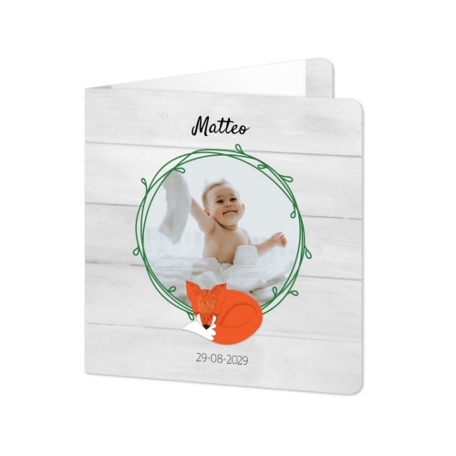 Faire-part 2 volets Carré coins arrondis 14,3 x 14,3 cm