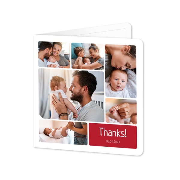 Folded Card square rounded corners 14,3 x 14,3 cm