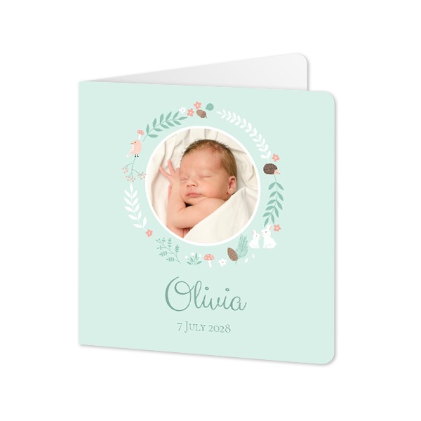 Folded Card square rounded corners 14,3 x 14,3 cm