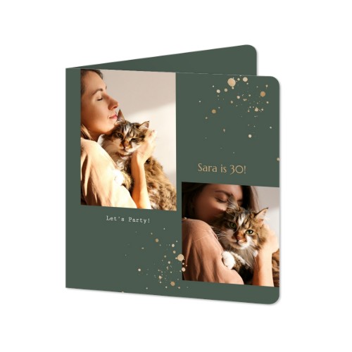 Gevouwen Kaart vierkant met ronde hoeken 14,3 x 14,3 cm Gevouwen Kaart vierkant met ronde hoeken 14,3 x 14,3 cm