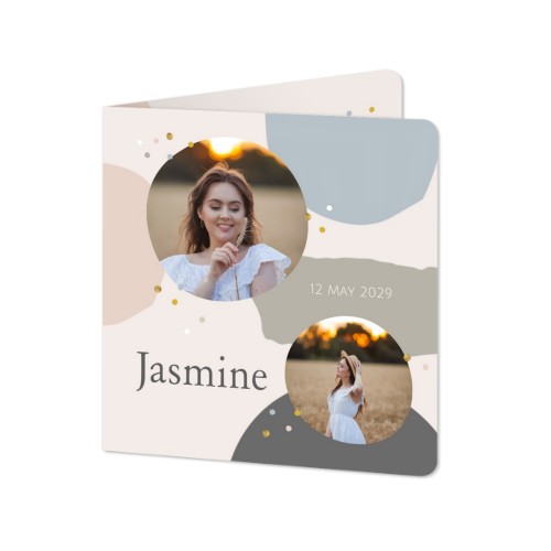 Folded Card square rounded corners 14,3 x 14,3 cm