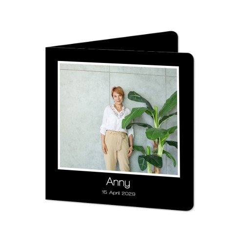 Faire-part 2 volets Carré coins arrondis 14,3 x 14,3 cm