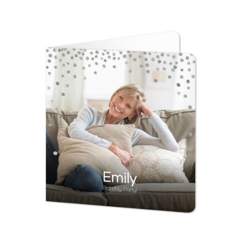 Faire-part 2 volets Carré coins arrondis 14,3 x 14,3 cm