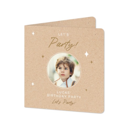 Gevouwen Kaart vierkant met ronde hoeken 14,3 x 14,3 cm