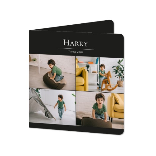 Gevouwen Kaart vierkant met ronde hoeken 14,3 x 14,3 cm