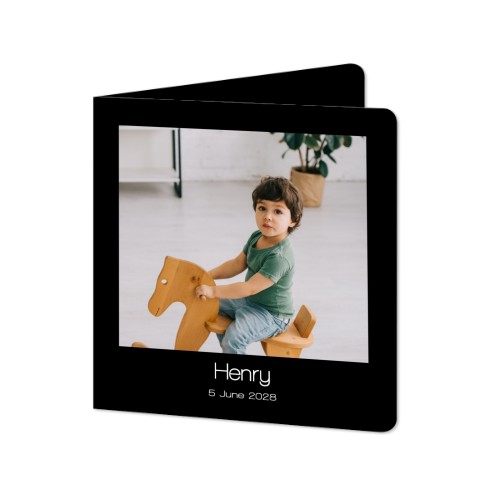 Faire-part 2 volets Carré coins arrondis 14,3 x 14,3 cm