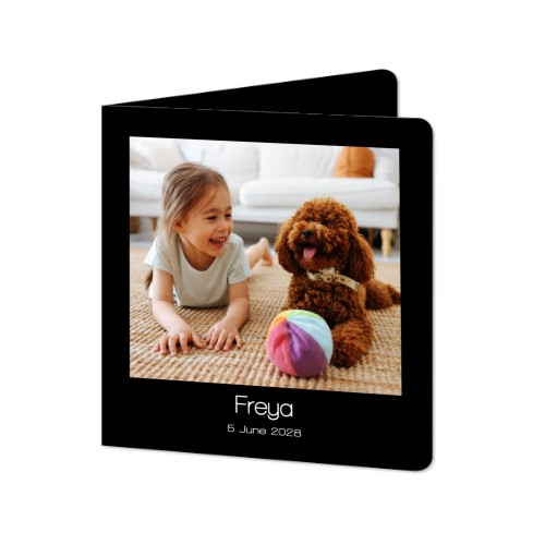 Faire-part 2 volets Carré coins arrondis 14,3 x 14,3 cm