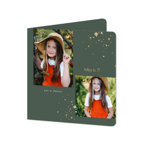 Faire-part 2 volets Carré coins arrondis 14,3 x 14,3 cm Faire-part 2 volets Carré coins arrondis 14,3 x 14,3 cm