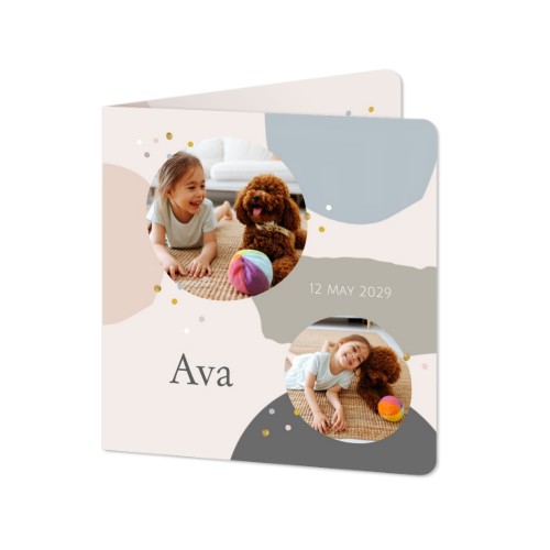 Gevouwen Kaart vierkant met ronde hoeken 14,3 x 14,3 cm Gevouwen Kaart vierkant met ronde hoeken 14,3 x 14,3 cm