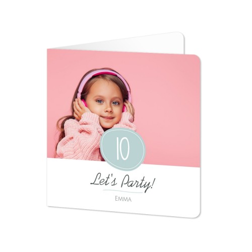 Faire-part 2 volets Carré coins arrondis 14,3 x 14,3 cm