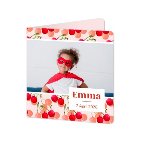 Gevouwen wenskaart vierkant met ronde hoeken 14,3 x 14,3 cm