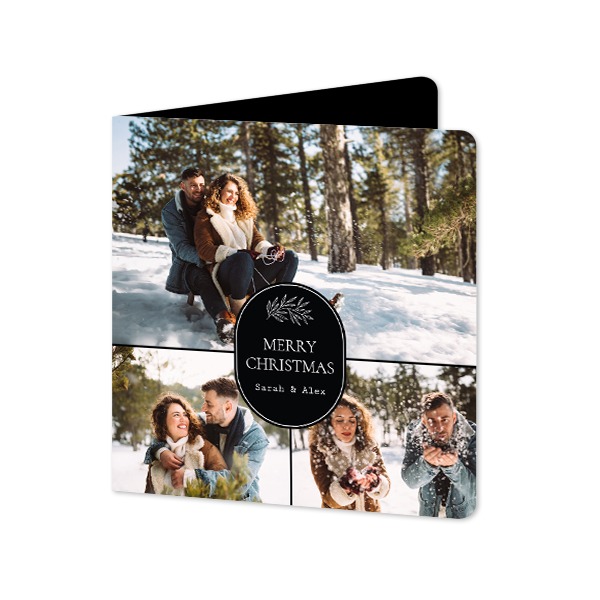 Doble Fotokort kvadratisk runde hjørner 14,3 x 14,3 cm