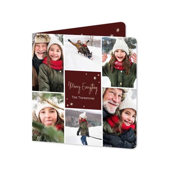 Doble Fotokort kvadratisk runde hjørner 14,3 x 14,3 cm