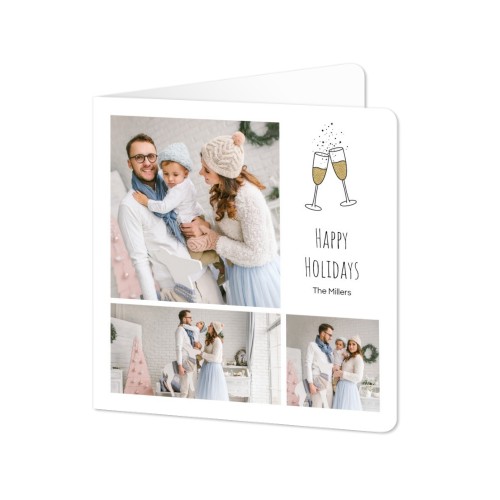 Gevouwen Kaart vierkant met ronde hoeken 14,3 x 14,3 cm