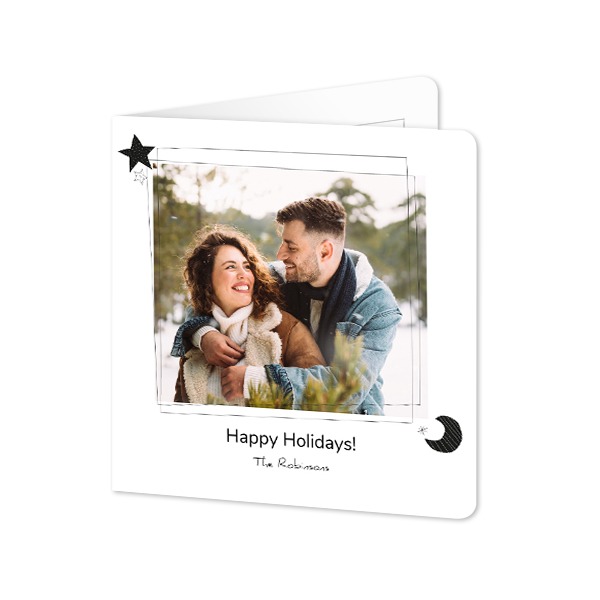 Gevouwen wenskaart vierkant met ronde hoeken 14,3 x 14,3 cm