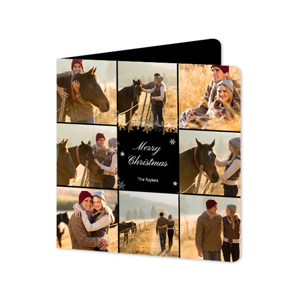 Doble Fotokort kvadratisk runde hjørner 14,3 x 14,3 cm