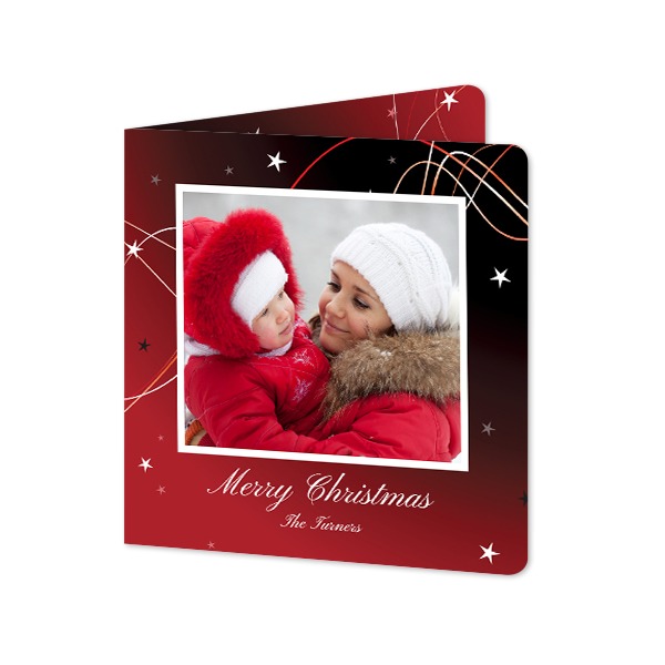 Gevouwen wenskaart vierkant met ronde hoeken 14,3 x 14,3 cm