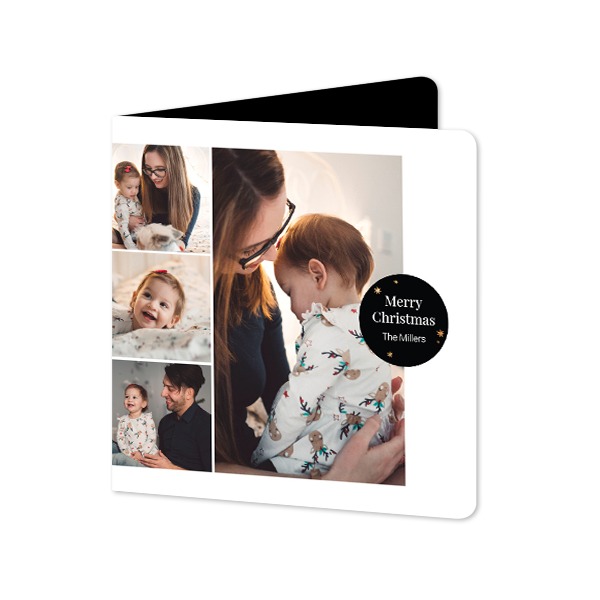 Doble Fotokort kvadratisk runde hjørner 14,3 x 14,3 cm