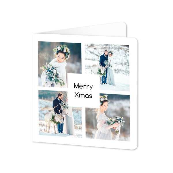 Gevouwen wenskaart vierkant met ronde hoeken 14,3 x 14,3 cm