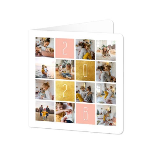 Doble Fotokort kvadratisk runde hjørner 14,3 x 14,3 cm