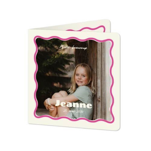 Faire-part 2 volets Carré coins arrondis 14,3 x 14,3 cm