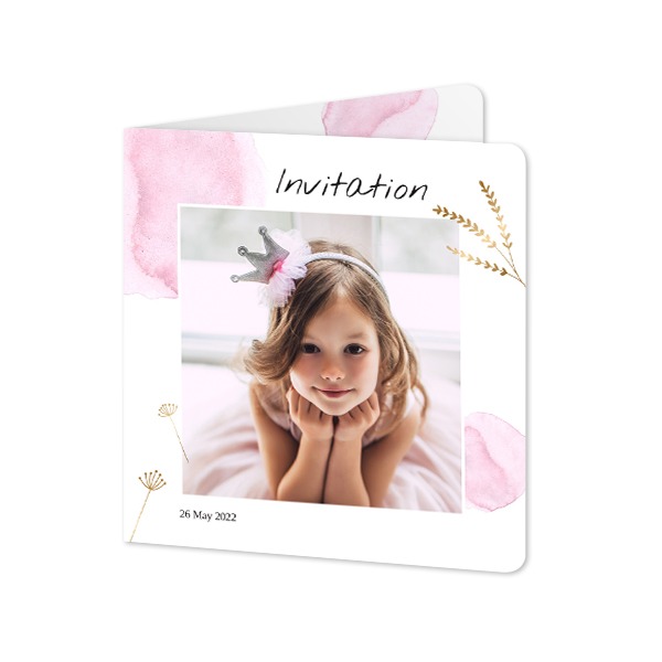 Folded Card square rounded corners 14,3 x 14,3 cm