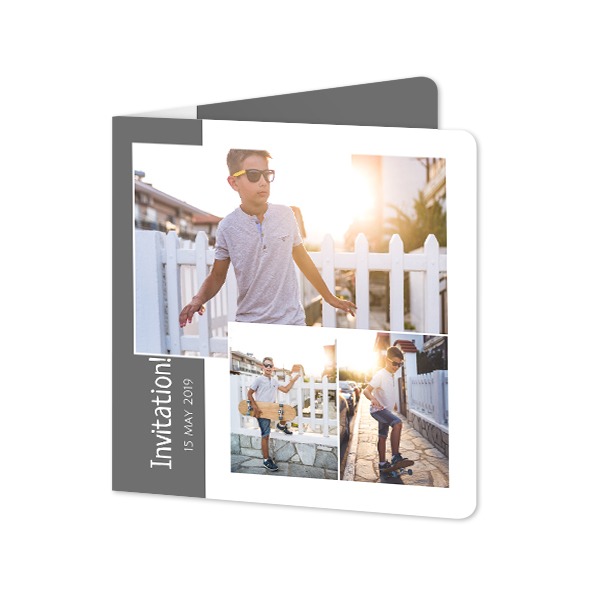 Folded Card square rounded corners 14,3 x 14,3 cm