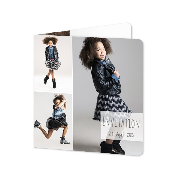 Gevouwen wenskaart vierkant met ronde hoeken 14,3 x 14,3 cm