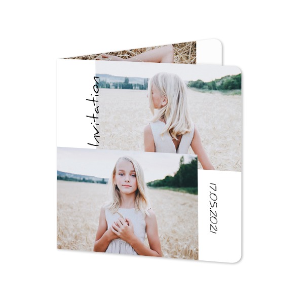 Folded Card square rounded corners 14,3 x 14,3 cm