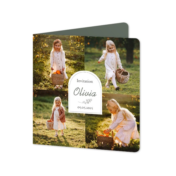 Folded Card square rounded corners 14,3 x 14,3 cm