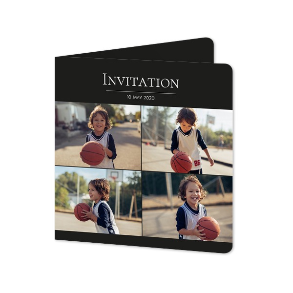 Gevouwen wenskaart vierkant met ronde hoeken 14,3 x 14,3 cm