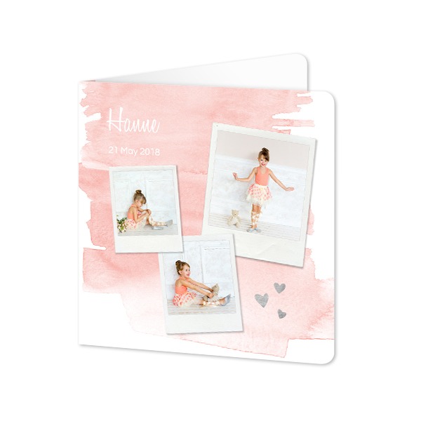 Folded Card square rounded corners 14,3 x 14,3 cm