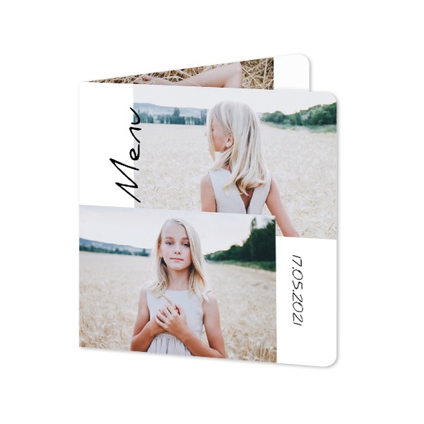 Gevouwen wenskaart vierkant met ronde hoeken 14,3 x 14,3 cm Gevouwen wenskaart vierkant met ronde hoeken 14,3 x 14,3 cm