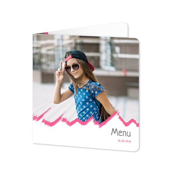 Folded Card square rounded corners 14,3 x 14,3 cm