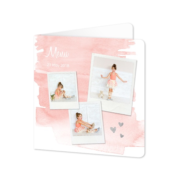 Folded Card square rounded corners 14,3 x 14,3 cm