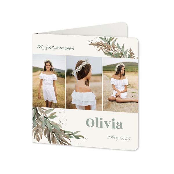 Folded Card square rounded corners 14,3 x 14,3 cm