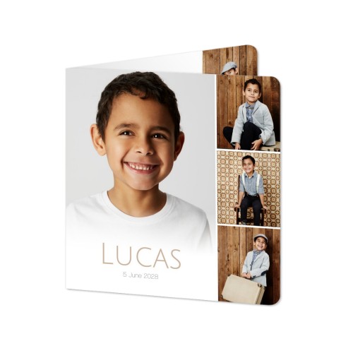 Gevouwen Kaart vierkant met ronde hoeken 14,3 x 14,3 cm