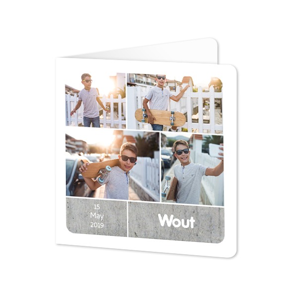 Folded Card square rounded corners 14,3 x 14,3 cm