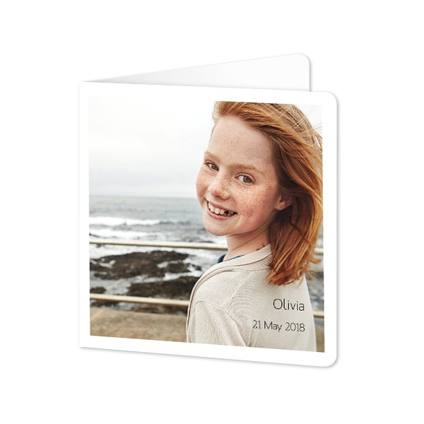 Gevouwen Kaart vierkant met ronde hoeken 14,3 x 14,3 cm