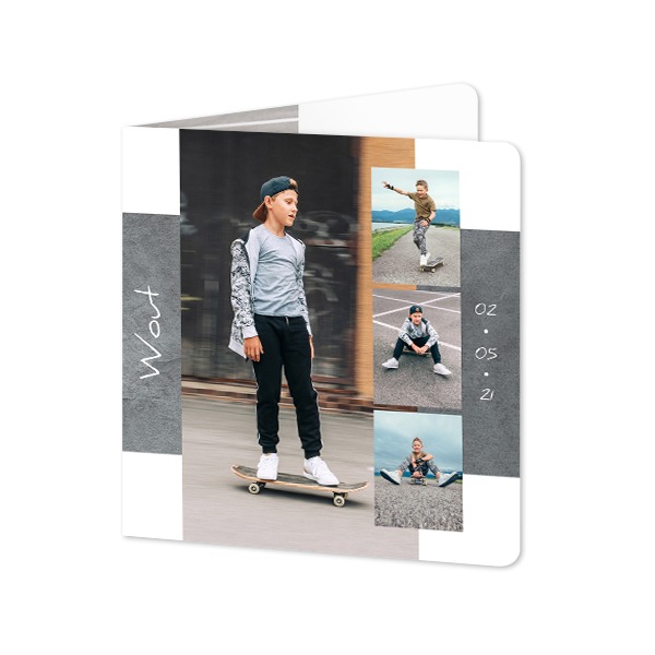 Foldede Fotokort kvadratisk runde hjørner 14,3 x 14,3 cm